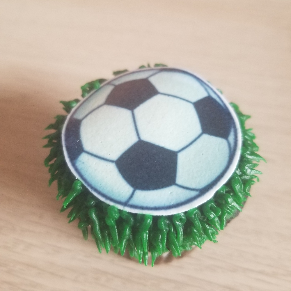 Soccer Ball Cupcake Topper